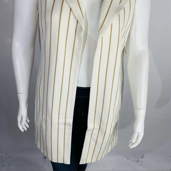 Chico's NWT Elongated Ponte Stripe Open Vest Chicos Size 2P = 12 Petite - Picture 4 of 14
